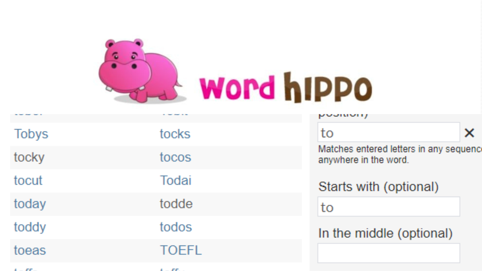 wordhippo 5 letter words